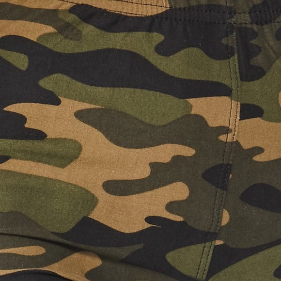 Camo olive Green Print Lounge Casual Leggings - Picture 4 of 4